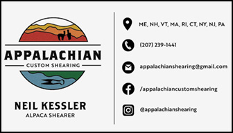 Appalachian Custom Shearing - sponsor - Alpaca Showtacular