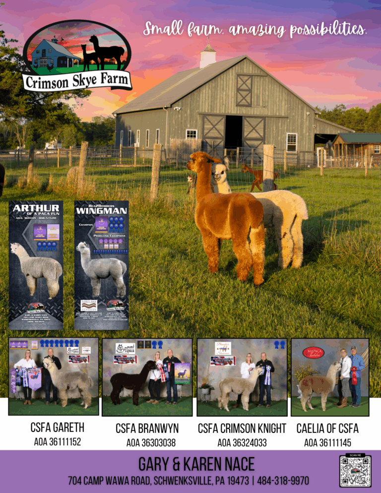 Crimson Skye Farm - sponsor - Alpaca Showtacular