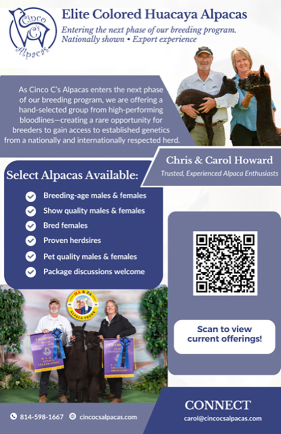 Cinco C Alpacas - sponsor - Alpaca Showtacular